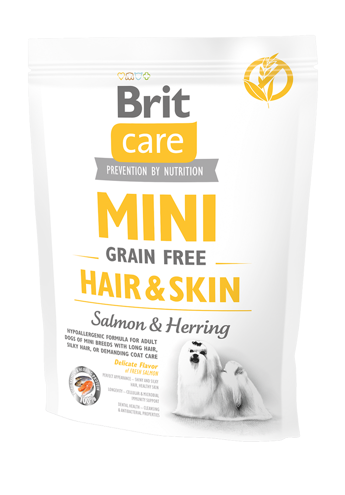 Ξηρά τροφή σκύλου Brit Care Mini® Grain Free Adult Hair Skin Σολομός-Ρέγγα