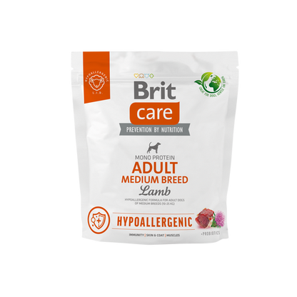 Ξηρά τροφή σκύλου Brit Care Hypoallergenic Adult Dog Medium Αρνί