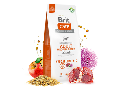 Ξηρά τροφή σκύλου Brit Care Hypoallergenic Adult Dog Medium Αρνί