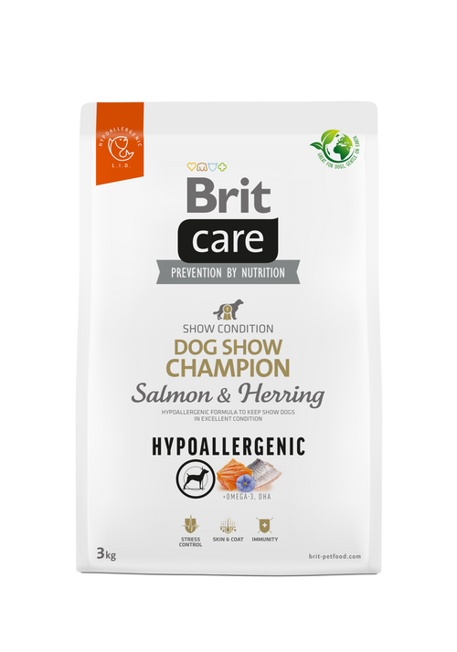 Ξηρά τροφή σκύλου Brit Care Hypoallergenic® Dog Show Champion Σολομός-Ρέγγα