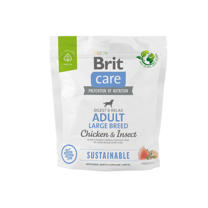 Ξηρά τροφή σκύλου Brit Care Sustainable Adult Large Κοτόπουλο & Έντομα
