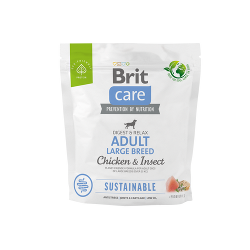 Ξηρά τροφή σκύλου Brit Care Sustainable Adult Large Κοτόπουλο & Έντομα