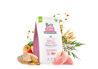 Ξηρά τροφή σκύλου Brit Care Sustainable Adult Small Κοτόπουλο & Έντομα