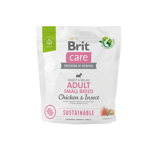 Ξηρά τροφή σκύλου Brit Care Sustainable Adult Small Κοτόπουλο & Έντομα