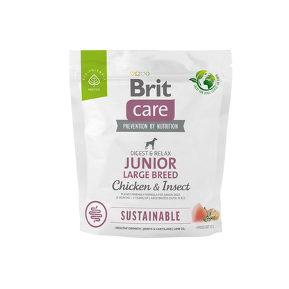 Ξηρά τροφή σκύλου Brit Care Sustainable Junior Large Κοτόπουλο & Έντομα