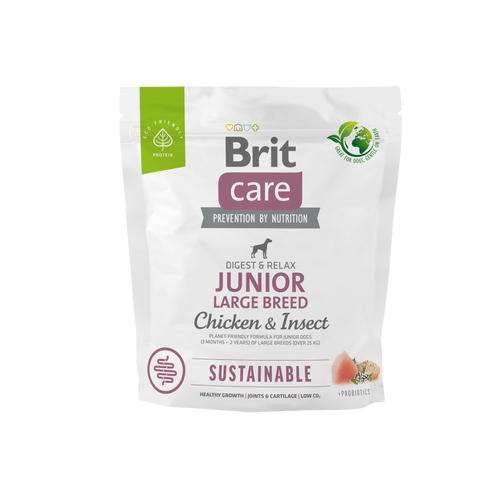 Ξηρά τροφή σκύλου Brit Care Sustainable Junior Large Κοτόπουλο & Έντομα