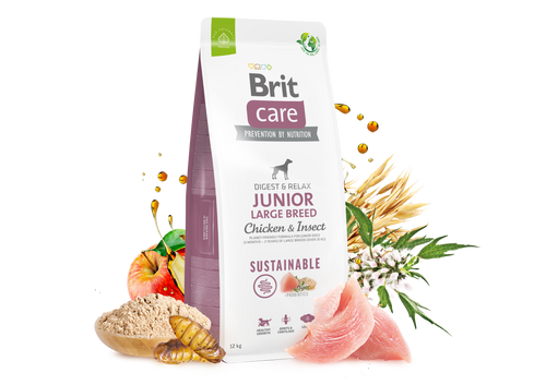Ξηρά τροφή σκύλου Brit Care Sustainable Junior Large Κοτόπουλο & Έντομα