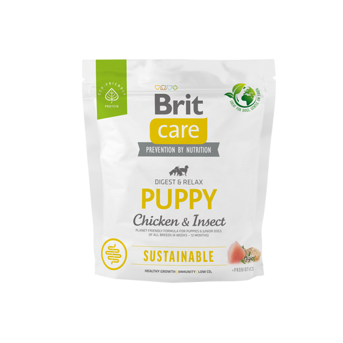 Ξηρά τροφή σκύλου Brit Care Sustainable Puppy Κοτόπουλο & Έντομα
