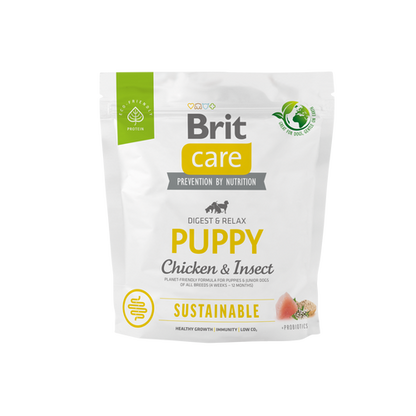 Ξηρά τροφή σκύλου Brit Care Sustainable Puppy Κοτόπουλο & Έντομα