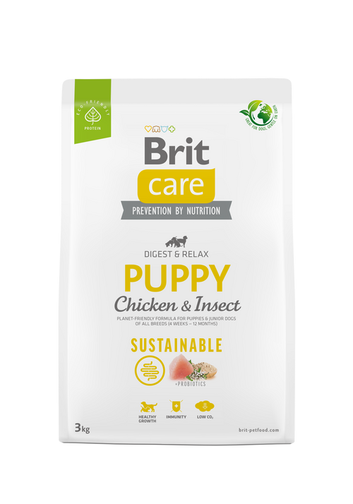 Ξηρά τροφή σκύλου Brit Care Sustainable Puppy Κοτόπουλο & Έντομα