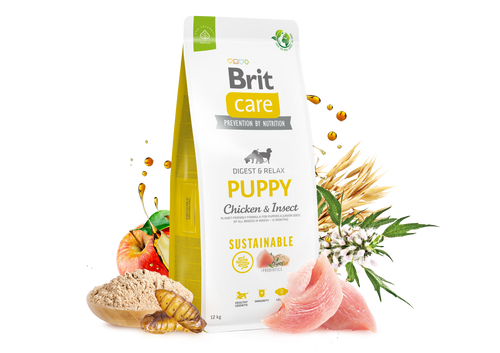 Ξηρά τροφή σκύλου Brit Care Sustainable Puppy Κοτόπουλο & Έντομα