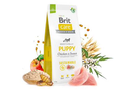 Ξηρά τροφή σκύλου Brit Care Sustainable Puppy Κοτόπουλο & Έντομα