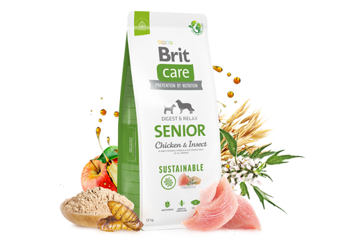Ξηρά τροφή σκύλου Brit Care Sustainable Senior Κοτόπουλο & Έντομα