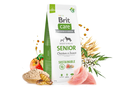 Ξηρά τροφή σκύλου Brit Care Sustainable Senior Κοτόπουλο & Έντομα