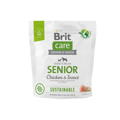 Ξηρά τροφή σκύλου Brit Care Sustainable Senior Κοτόπουλο & Έντομα