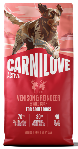 Ξηρά τροφή σκύλου Carnilove® Active Adult Ελάφι-Τάρανδος-Αγριόχοιρος Grainfree & Potatofree