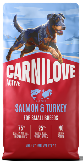 Ξηρά τροφή σκύλου Carnilove® Active Adult Small Breed Σολομός-Γαλοπούλα Grainfree & Potatofree