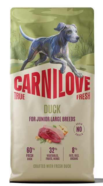 Ξηρά τροφή σκύλου Carnilove® True Fresh Junior Large Πάπια Grainfree & Potatofree