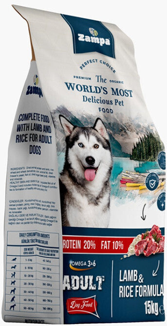 Ξηρά τροφή σκύλου Zampa Αρνί (15kg)