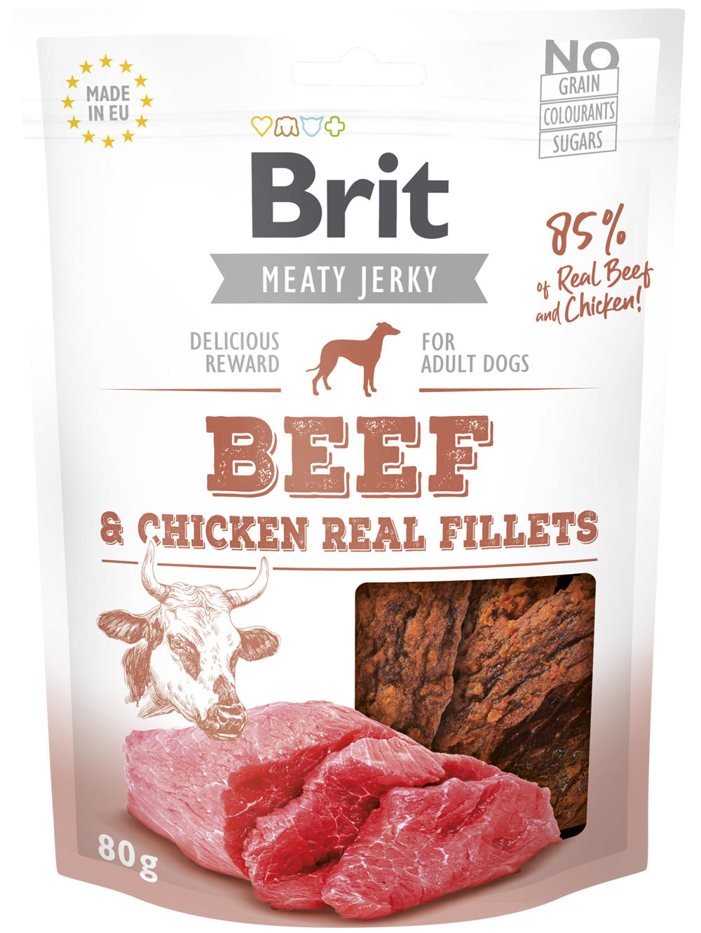 Λιχουδιά σκύλου Brit Care Jerky Snacks (80gr) (πολλές γέυσεις)
