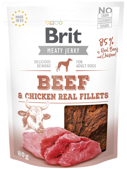 Λιχουδιά σκύλου Brit Care Jerky Snacks (80gr) (πολλές γέυσεις)