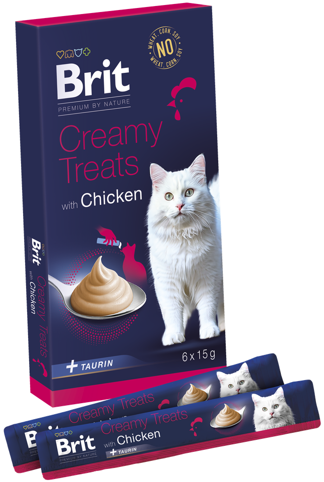 Λιχουδιά γάτας Brit Premium by Nature Creamy Treats (6x15gr)