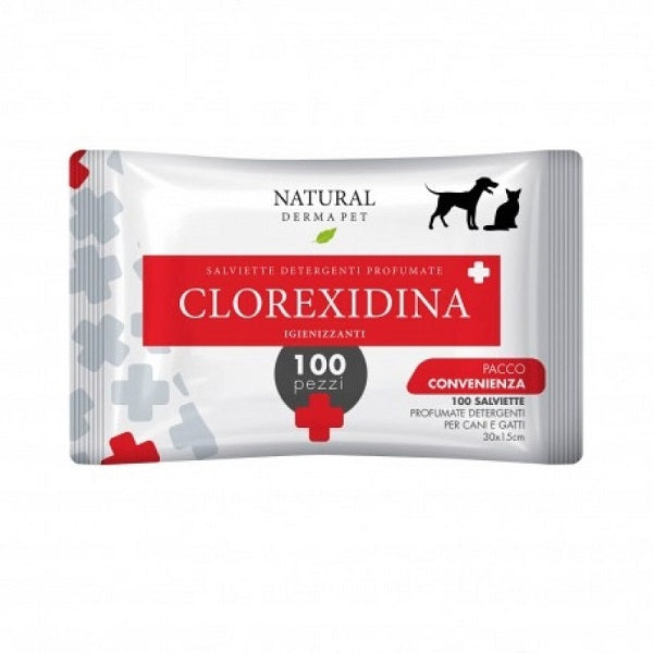 Μαντηλάκια για στεγνό καθάρισμα σκύλου γάτας σώματος-πελμάτων Derbe Clorexidina
