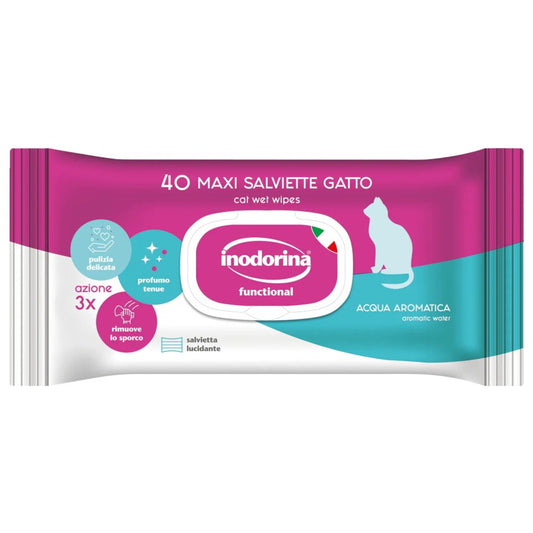 Μαντηλάκια για στεγνό καθάρισμα γάτας INODORINA CAT WIPES(40τεμ)
