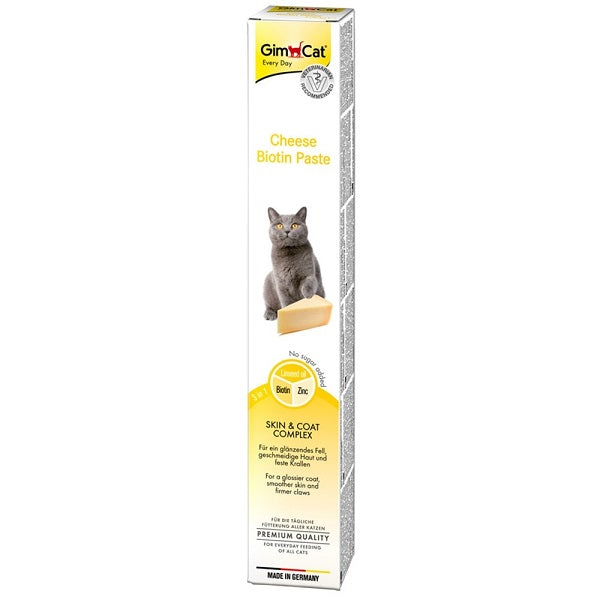 Πάστα τριχώματος για Γάτες GimCat με Βιοτίνη και Τυρί (50gr)