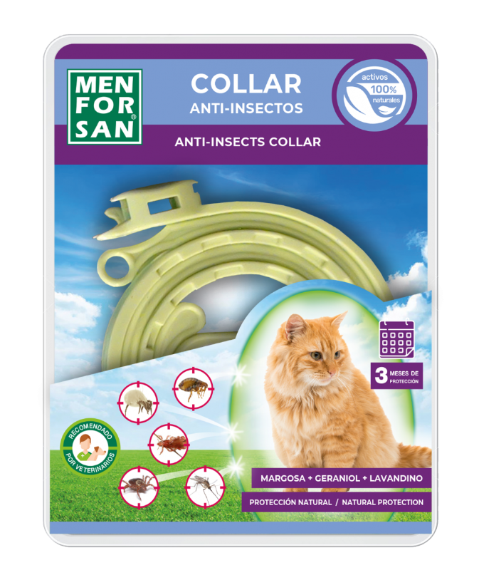 Περιλαίμιο Φυτικό Αντιπαρασιτικό γάτας Anti-Insectos Men For San (33cm)