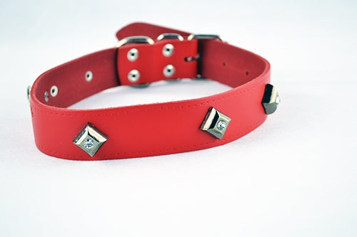 Περιλαίμιο σκύλου κόκκινο με strass MBF