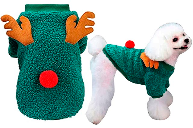 Ρούχο σκύλου-γάτας ΧΡΙΣΤΟΥΓΕΝΝΙΑΤΙΚΟ Ταρανδάκι