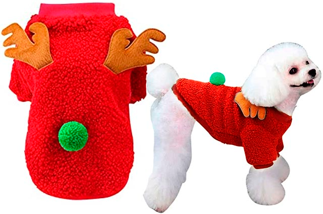 Ρούχο σκύλου-γάτας ΧΡΙΣΤΟΥΓΕΝΝΙΑΤΙΚΟ Ταρανδάκι