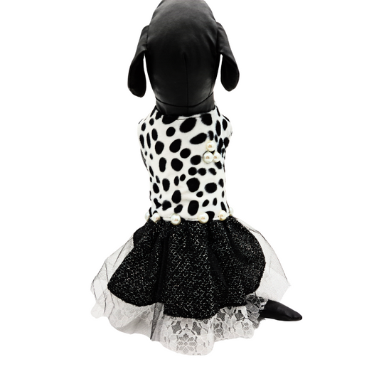 Ρούχο σκύλου φόρεμα BLACK & WHITE SANVI