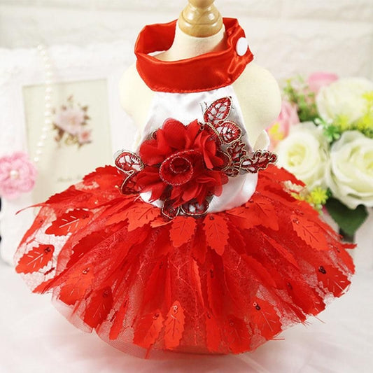 Ρούχο σκύλου φόρεμα RED LEAFS