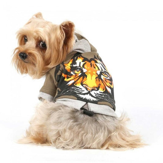 Ρούχο σκύλου φούτερ TIGER GREEN HOOT