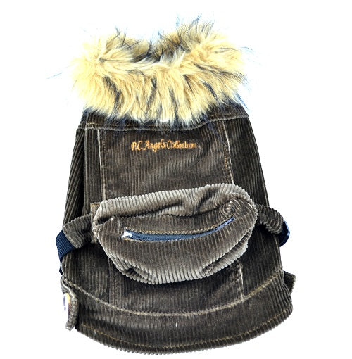 Ρούχο σκύλου παλτό κοτλέ ANGEL BROWN