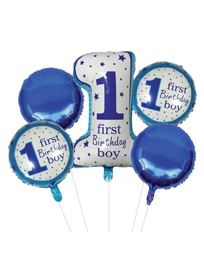 Σύνθεση με μπαλόνια σκύλου-γάτας FIRST BIRTHDAY (5τμχ)