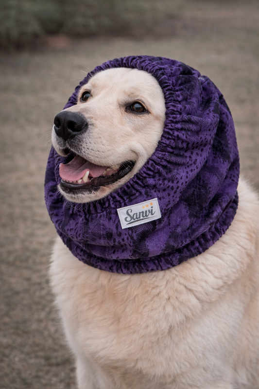 Snood σκύλου Purple Animal Print Sanvi
