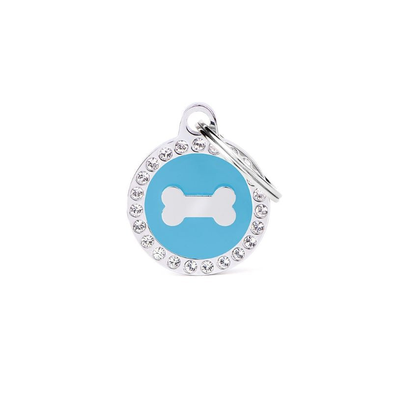 Ταυτότητα σκύλου My Family Light Blue Circle Swarovski