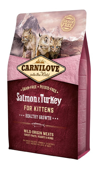 Ξηρά τροφή γάτας Carnilove® Kitten GRAINFREE & POTATOFREE για γατάκια Σολομός-Γαλοπούλα