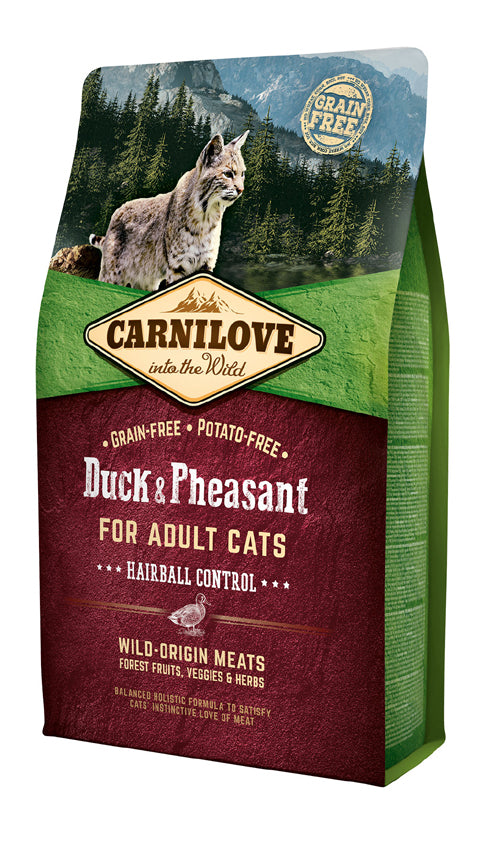 Ξηρά τροφή γάτας Carnilove® Πάπια-Φασιανός Hairball Control GRAINFREE & POTATOFREE