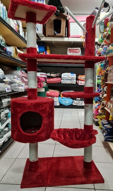 Ονυχοδρόμιο γάτας Πολυόροφο Red Fur (1,30m)