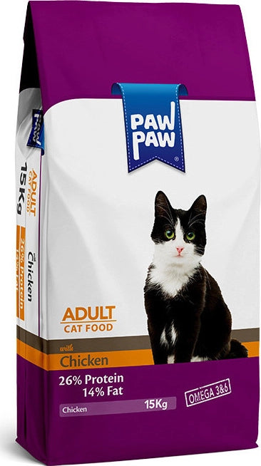 Ξηρά τροφή γάτας PAW PAW Κοτόπουλο (15kg)