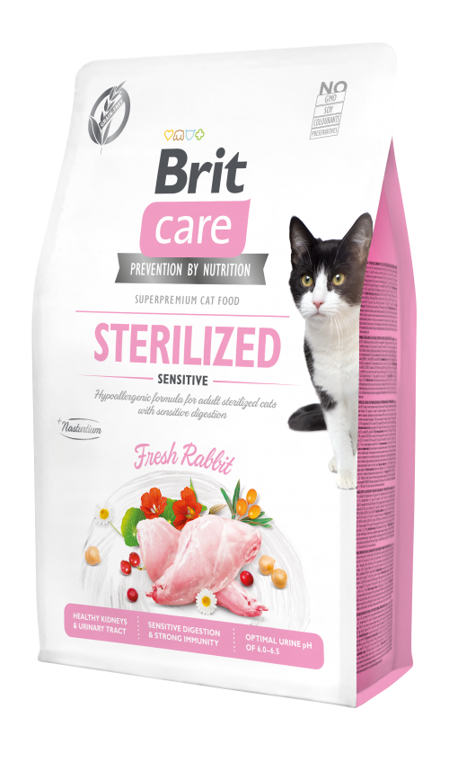 Ξηρά τροφή γάτας Brit Care® Cat GF Sterilized Sensitive Κουνέλι