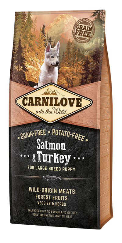 Ξηρά τροφή σκύλου Carnilove® Large Breed Puppy Σολομός-Γαλοπούλα Grainfree & Potatofree