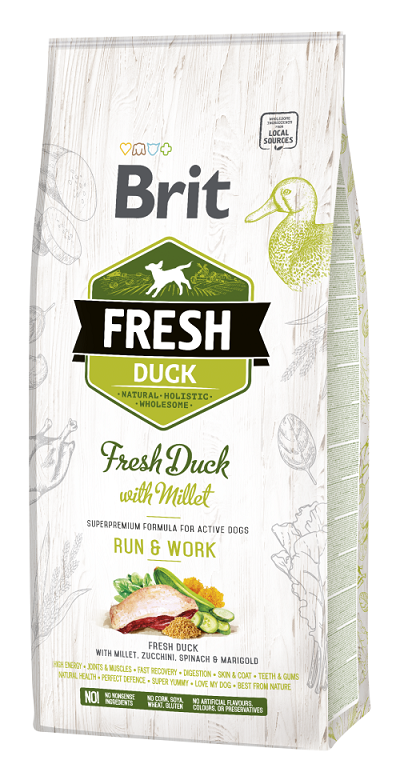 Ξηρά τροφή σκύλου Brit Fresh® Duck Energy Run & Work Φρέσκια Πάπια