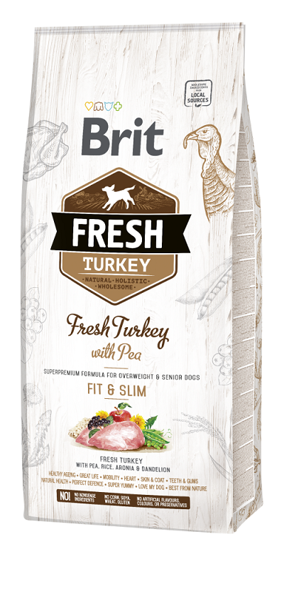 Ξηρά τροφή σκύλου Brit Fresh® Turkey Light-Senior-Slim Γαλοπούλα-Μπιζέλια