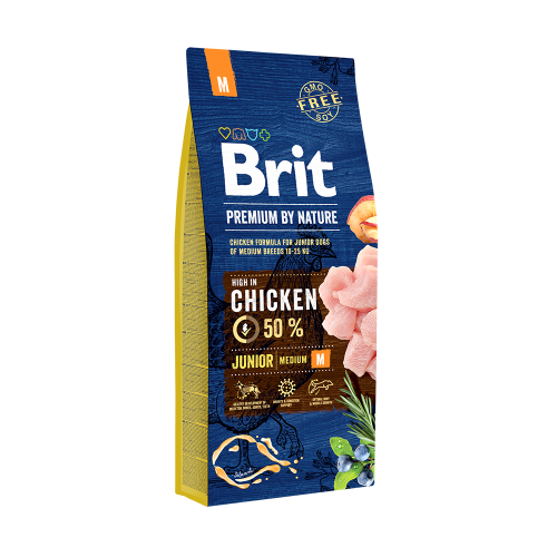 Ξηρά τροφή σκύλου Brit Premium By Nature® Junior Medium Κοτόπουλο