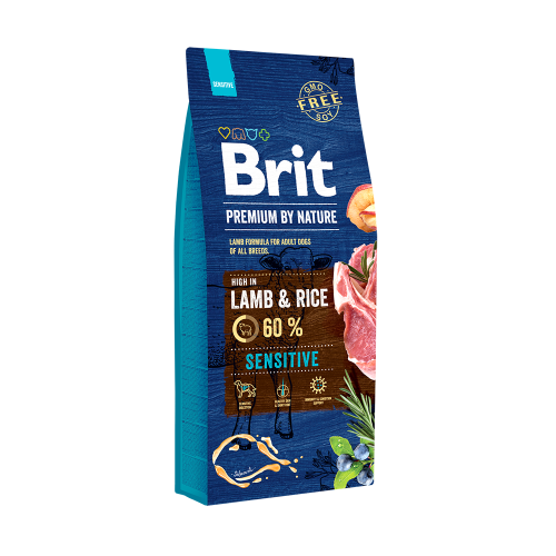 Ξηρά τροφή σκύλου Brit Premium By Nature® Adult Sensitive Αρνί-Ρύζι